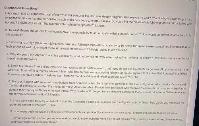 related to ( Abramoff : Lobbying congress ) case