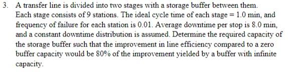 A transfer line is divided into two stages with a