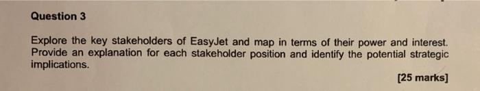 Question 3 Explore the key stakeholders of