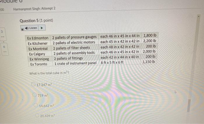 200 Harmanpreet Singh: Attempt 2 Question 5 (1