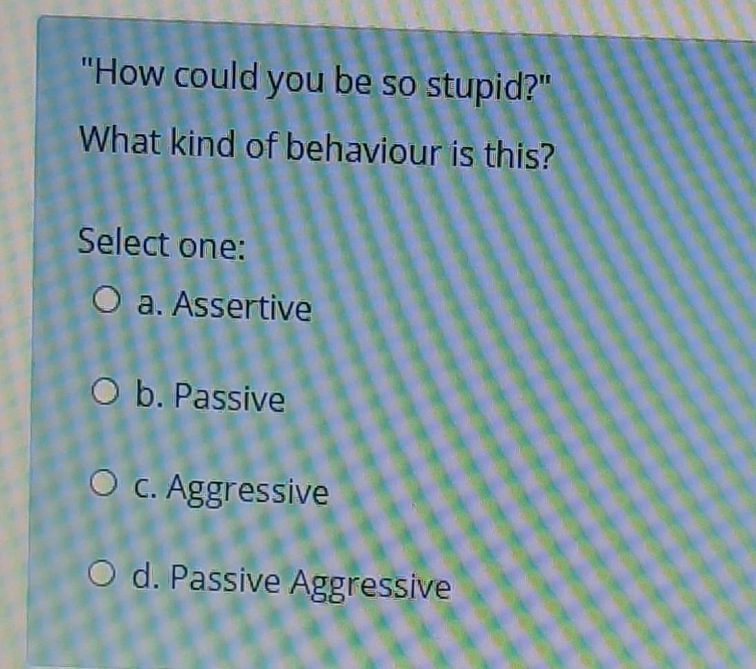 "How could you be so stupid?" What kind of