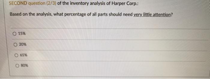 SECOND question (2/3) of the inventory analysis