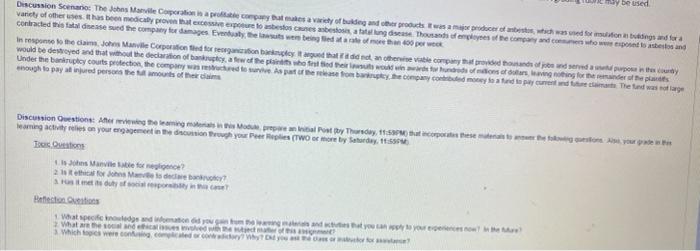 be used Discussion Scenario: The Johns Mamie