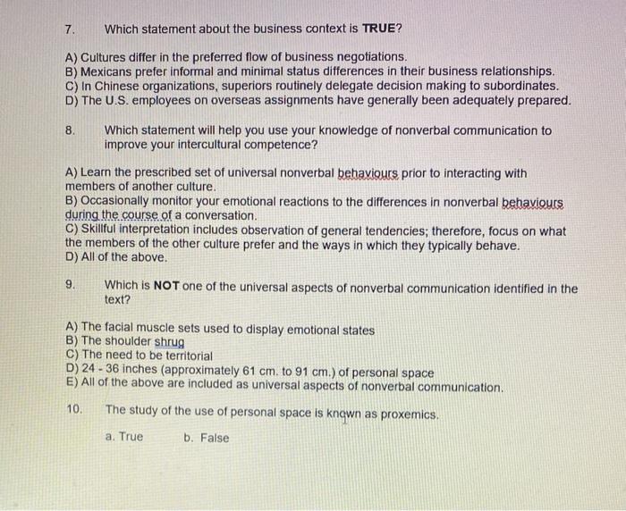 1. Within a business context, which statement