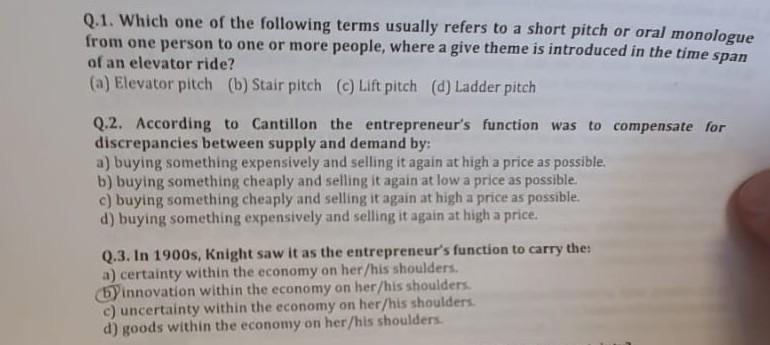 Q.1. Which one of the following terms usually