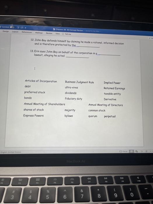 Instructions: Fill in the Blanks Using the Words