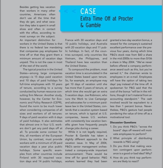 3. Do you think that making vacation contingent