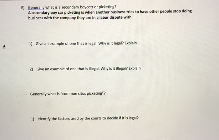 the bold is the answer for E E) Generally what is