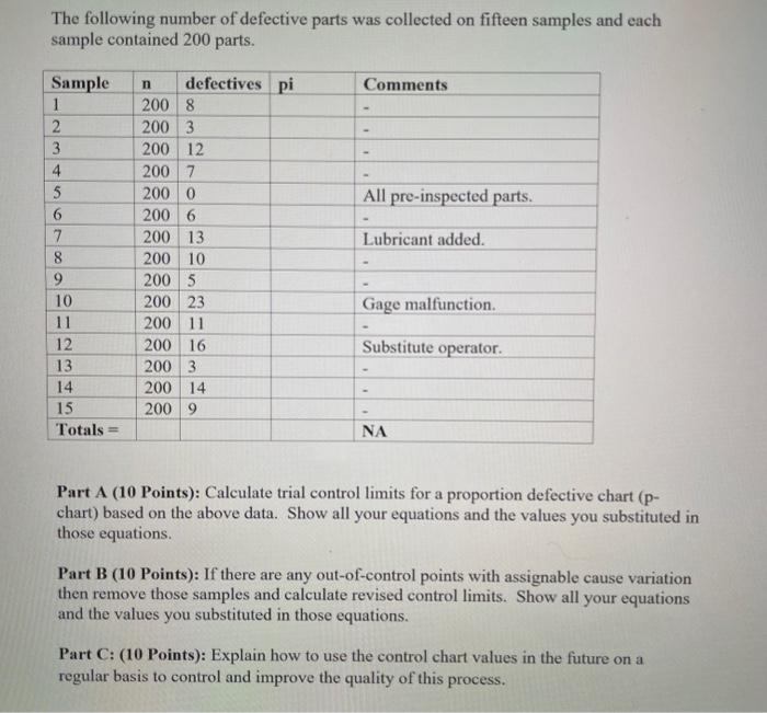 statististical quality control question. please