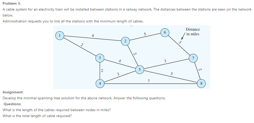 Problem 3: A cable system for an electricity