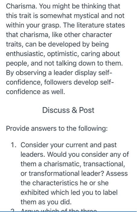 Charisma. You might be thinking that this trait