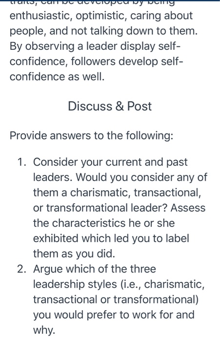 Charisma. You might be thinking that this trait
