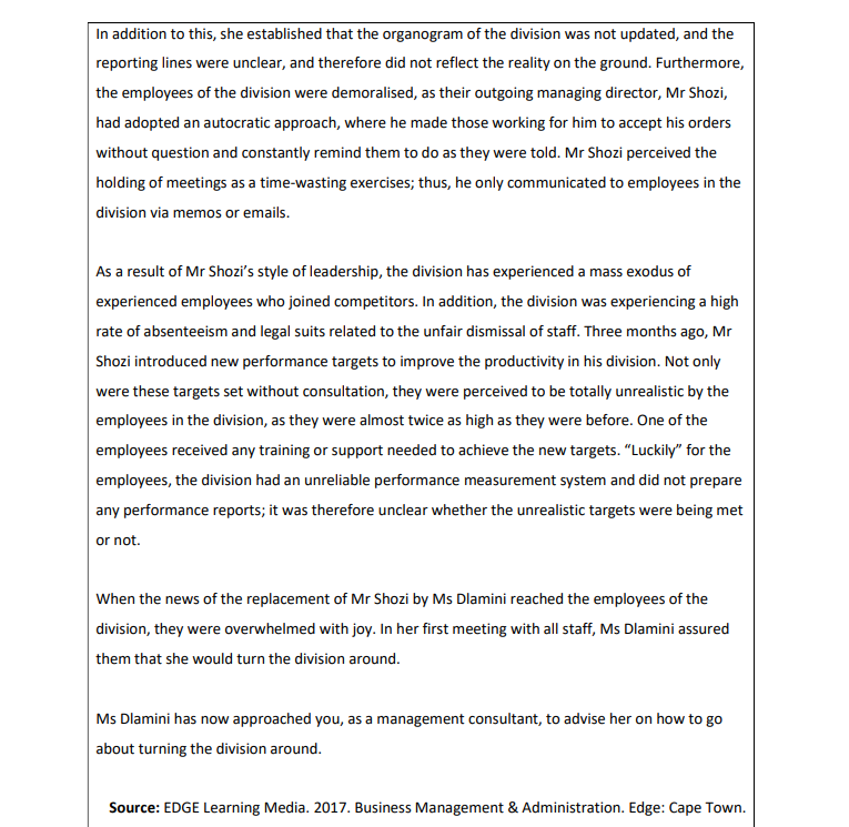 Question 2 (Marks: 50) Read the following