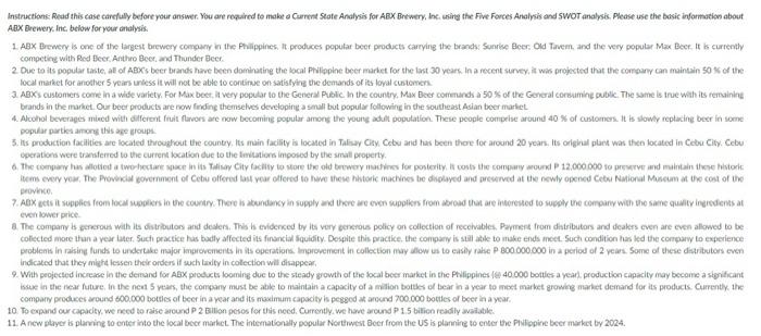 Instructions: Read this case carefully before