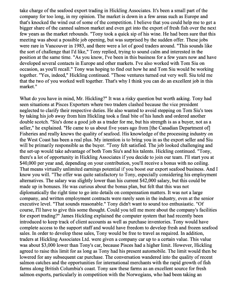 MGT 2383 - Hickling Associates Ltd Group Case 1