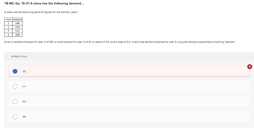 TB MC Qu. 15-37 A store has the following
