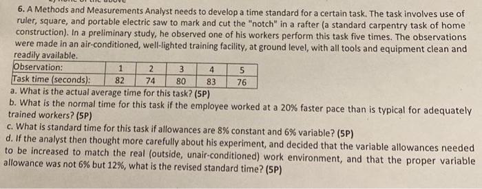 1 4 6. A Methods and Measurements Analyst needs