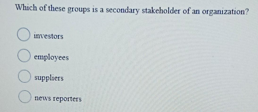 Which of these groups is a se secondary