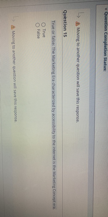 Question Completion Status: Moving to another