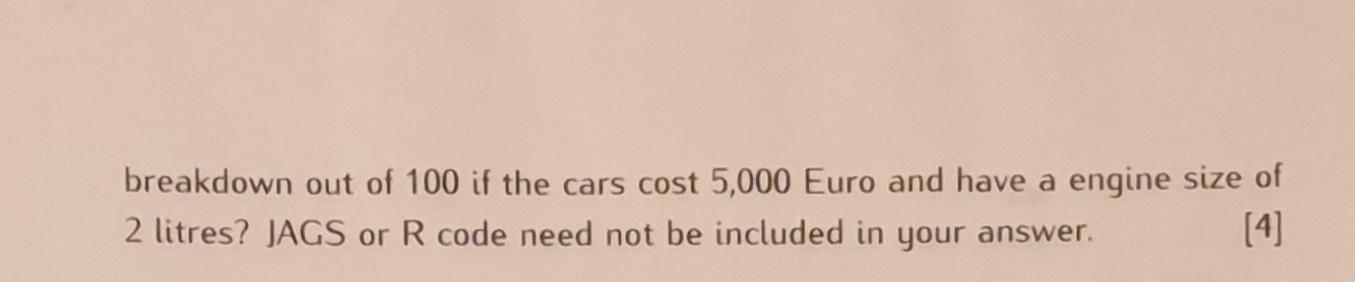 2. You wish to build a regression model for car