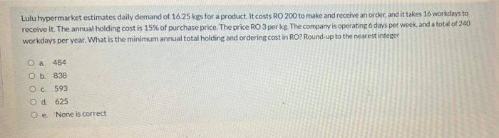 Lulu hypermarket estimates daily demand of 16.25