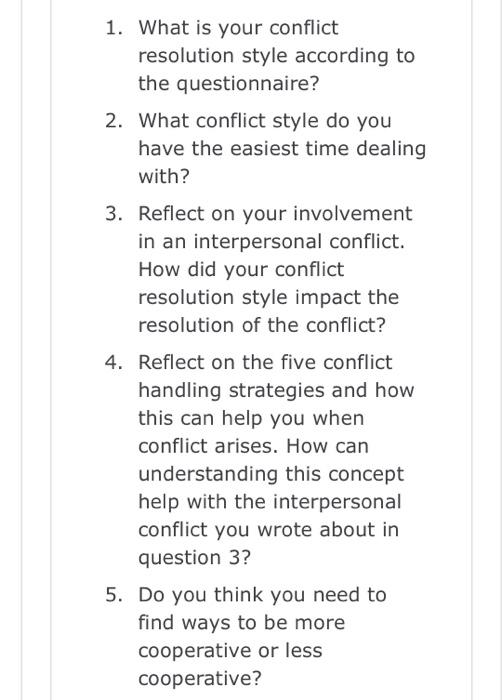 what conflict style do you have the easiest time