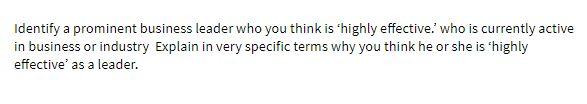 Identify a prominent business leader who you