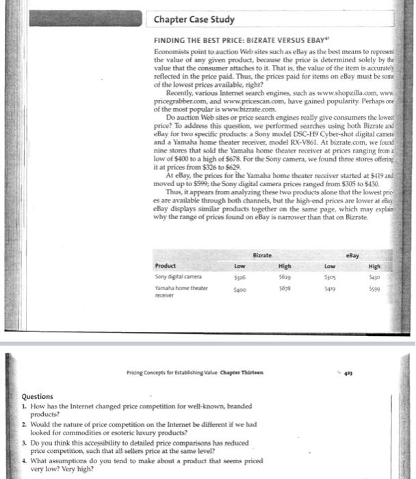Chapter Case Study FINDING THE BEST PRICE: