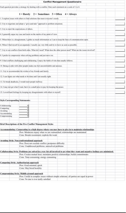 what conflict style do you have the easiest time