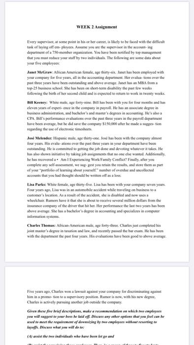 WEEK 2 Assignment Every superviser, at some point