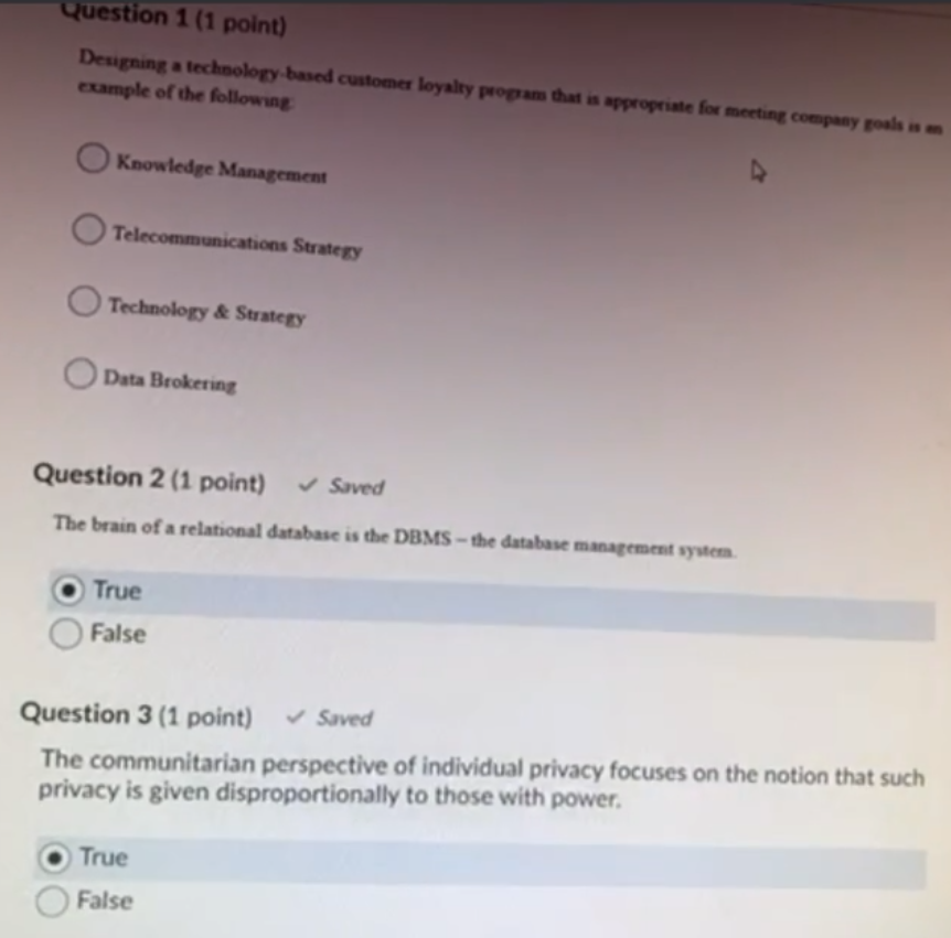 Question 1 (1 point) Deugning a technology based