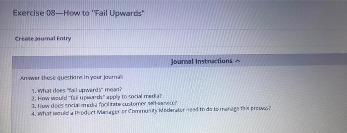 Exercise 08-How to "Fail Upwards" Create Journal