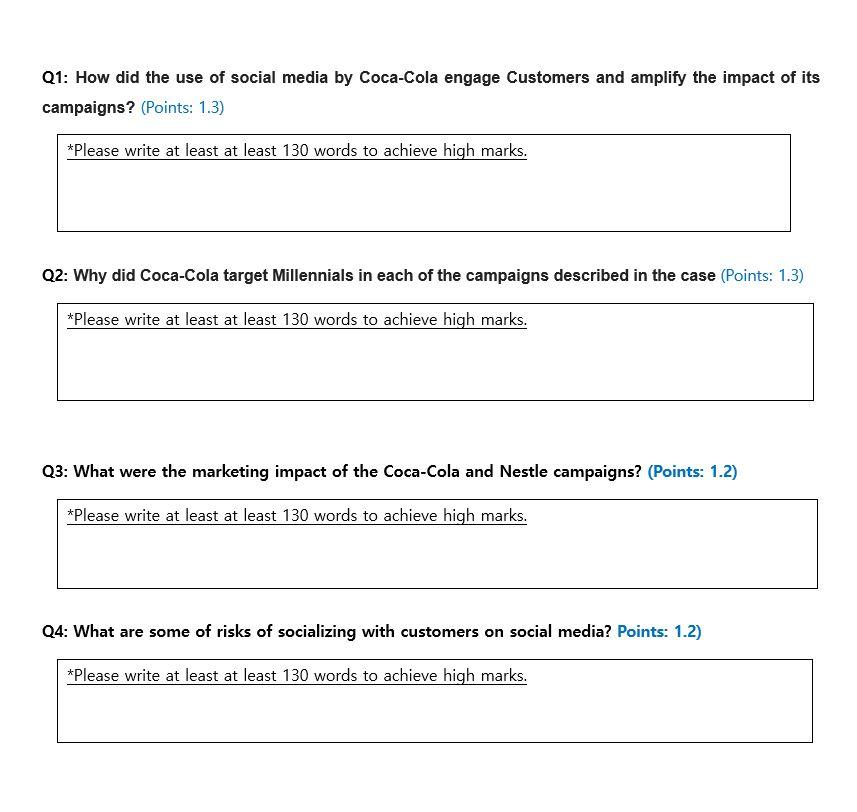 Q1: How did the use of social media by Coca-Cola