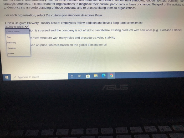 Model of Organizational Culture Cultures can be