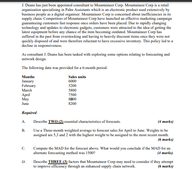 J. Deans has just been appointed consultant to