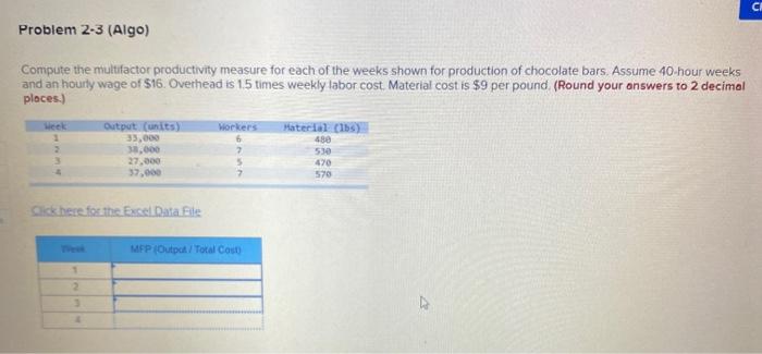CI Problem 2-3 (Algo) Compute the multifactor