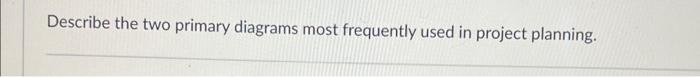 Describe the two primary diagrams most frequently