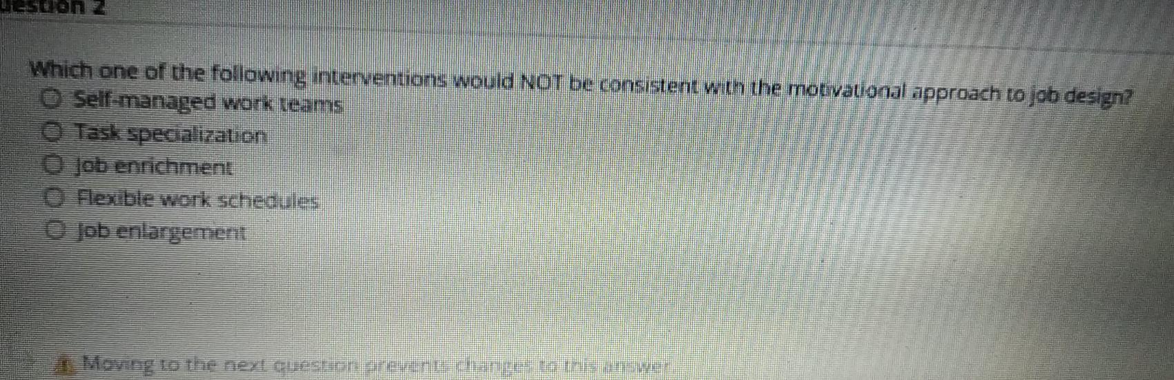 Which one of the following interventions would