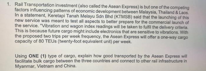 transportation and logistics Rail Transportation