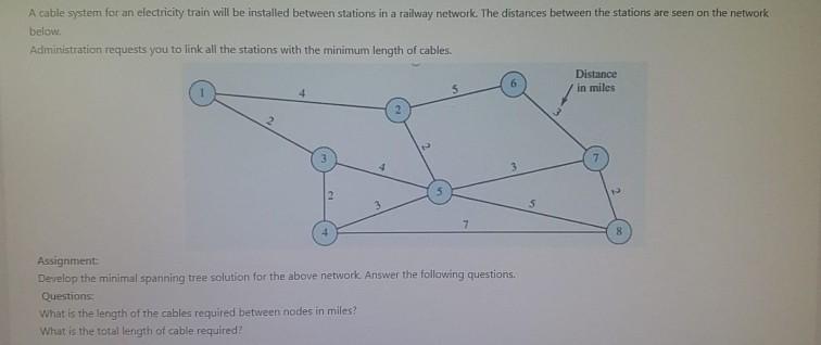 A cable system for an electricity train will be