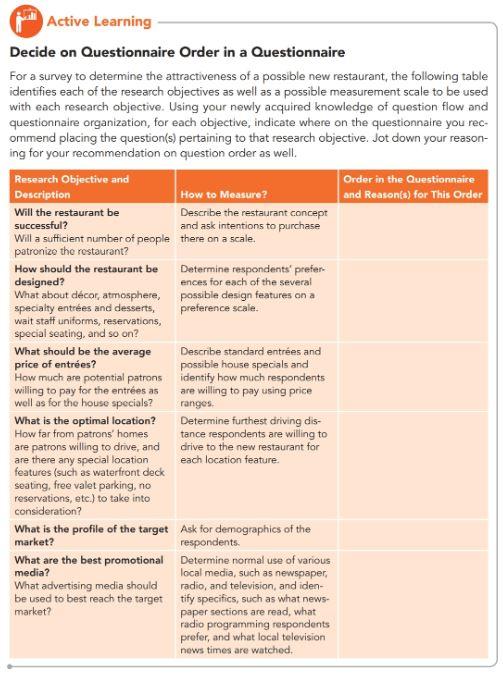 For each objective, indicate where on the