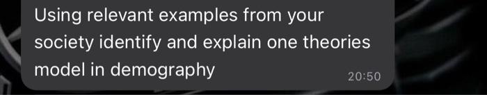 Using relevant examples from your society