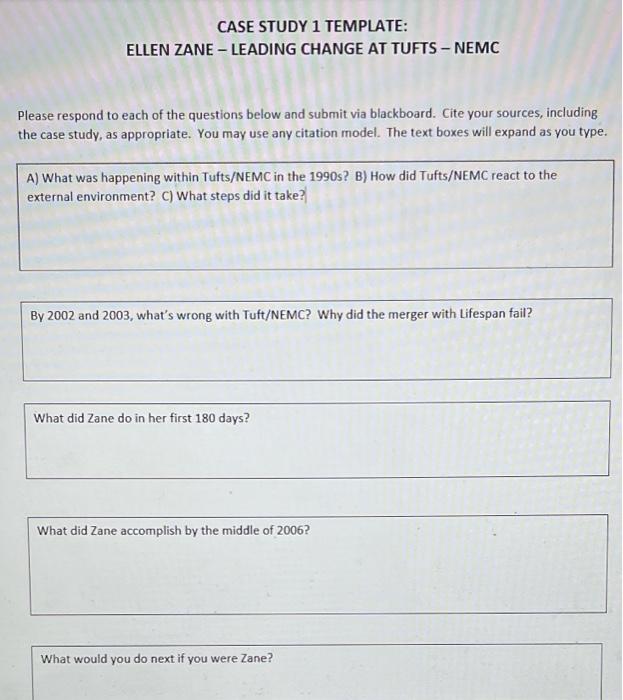 CASE STUDY 1 TEMPLATE: ELLEN ZANE - LEADING