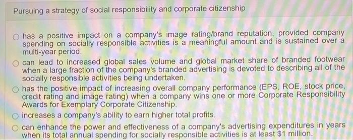 Pursuing a strategy of social responsibility and