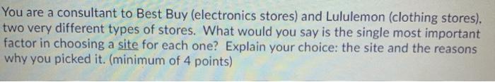 You are a consultant to Best Buy (electronics