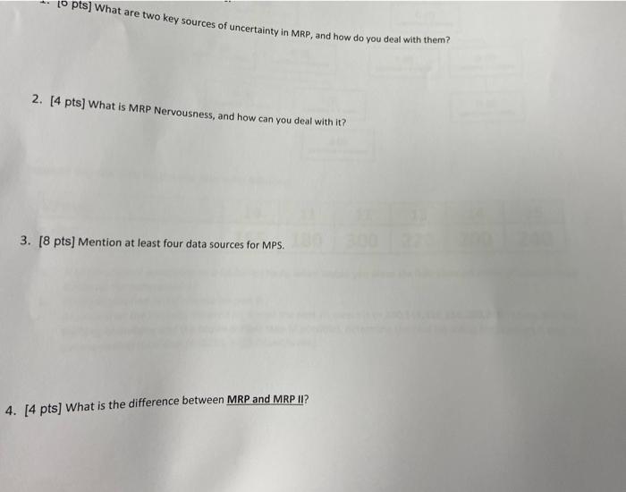 [0 pts] What are two key sources of uncertainty