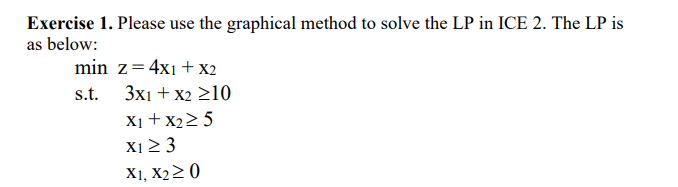 Please use the graphical method and explain each