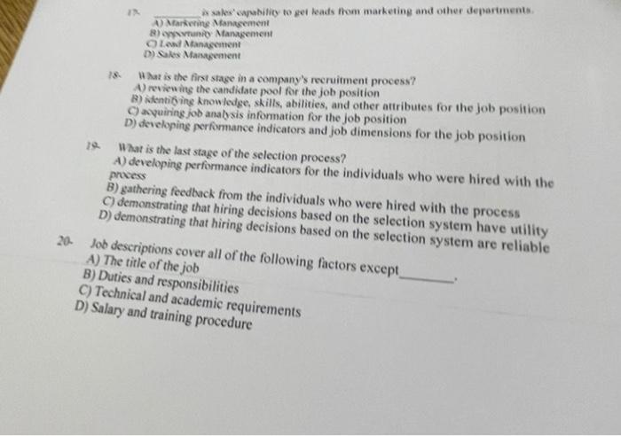 is sales' capability to get leads from marketing