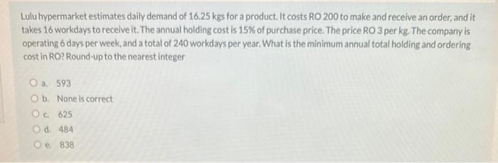 Lulu hypermarket estimates daily demand of 16.25