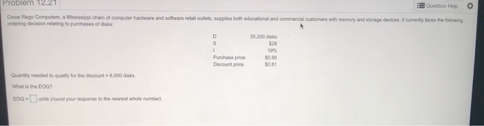 find eoq should the discount be taken? since the